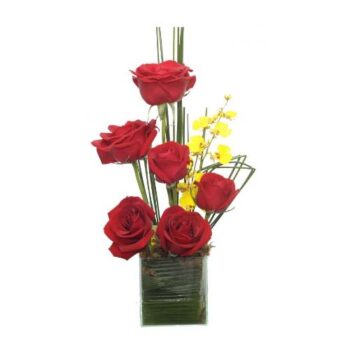 Ikebana de Rosas vermelhas