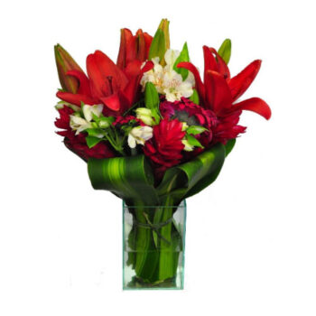 Lírios Red No Vidro Médio